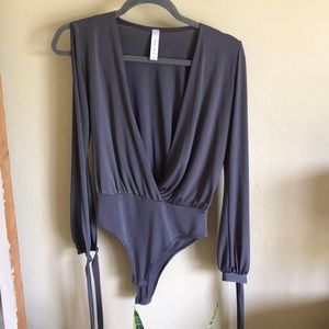 Blueblush boutique, stone colored bodysuit, size S